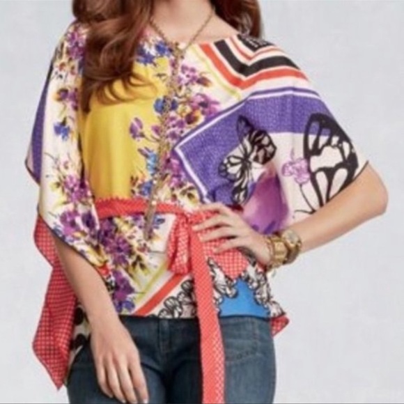 CAbi Tops - Cabi Artist Silk Blouse Kimono Butterfly Top Silk size M EUC